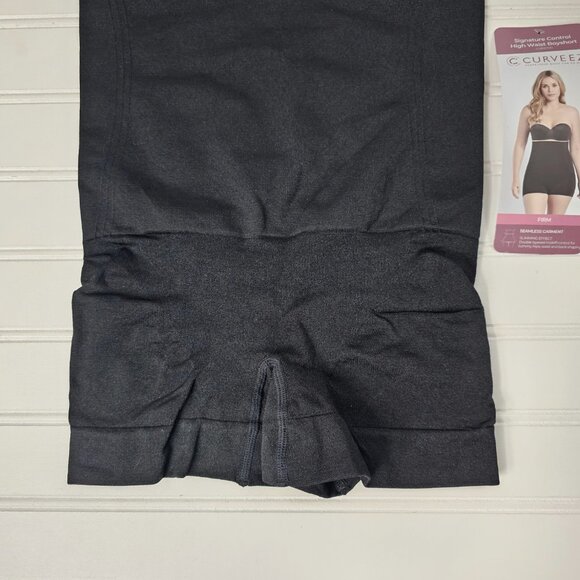 Curveez Signature Firm Control Women's Black High Waisted Boy Shorts Size M NIP - Picture 4 of 14
